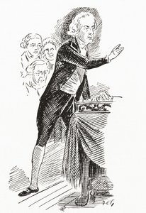 William Pitt el Joven dirigiéndose a la Cámara de los Comunes de English School