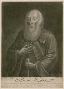 William Walker, a la edad de 123 años, nacido en 1613, fallecido en 1736 de English School