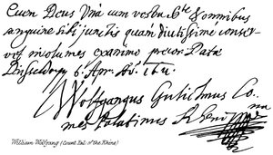 William Wolfgang (Conde Palatino del Rin) de English School