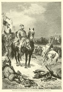 Guillermo de Normandía y sus seguidores desembarcan en Inglaterra de English School