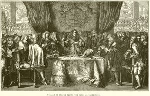 Guillermo de Orange tomando el juramento como Stadtholder de English School