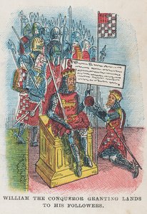 Guillermo el Conquistador otorgando tierras a sus seguidores de English School