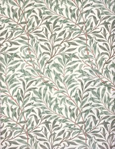 Rama de sauce, diseño de papel tapiz, 1874 de English School