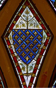 Ventana Ew que representa escudos - real de Francia - antiguo de English School