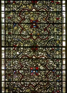 Ventana Cinco-Hermanas que representa grisalla de English School