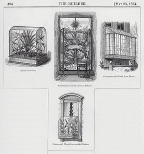 Jardinería de ventana (grabado) de English School