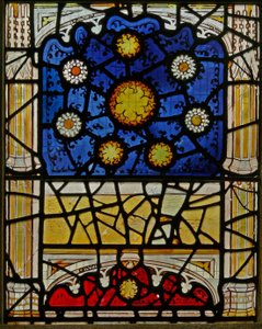 Ventana N4 que representa las Obras de Misericordia: las Siete estrellas