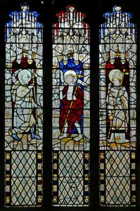 Ventana N5 que representa a Santo Tomás dudando: con el Cristo Resucitado, y ¿Santo Tomás Becket?