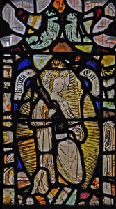 Ventana NaE que representa a la Virgen María como Regina Celi o Reina del Cielo de English School