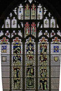 Ventana Ww que representa fragmentos y paneles reensamblados por Eric Milner-White 1955-57