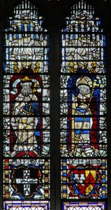 Ventana c18 que representa a un rey y un arzobispo de English School