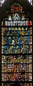 Ventana c6-7 que representa una escena de Resurrección: Noli Me Tangere