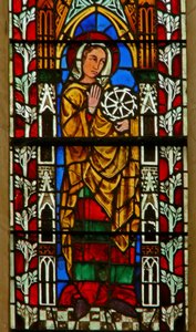 Ventana que representa a Santa Catalina de English School