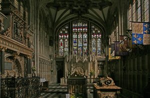 Ventana que representa la ventana este de la Capilla Beauchamp de English School