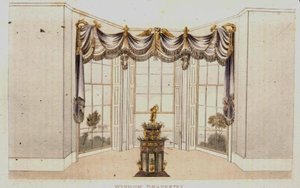 Cortinas de ventana, lámina 113 de Ackermann