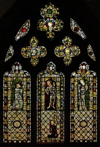 Ventana n2 que representa a Santo Tomás, Cristo, San Juan y el donante de English School