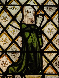 Ventana n3 que representa a Juana, la esposa del donante Robert Skelton de English School