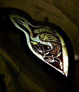 Ventana s5 que representa un pájaro - ¿garza?