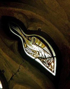 Ventana s7 que representa un pájaro - ¿garza?