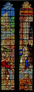 Ventana w21 que representa la Muerte de Ananías de English School