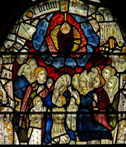 Ventana w24 que representa el Te Deum - Te alabamos, oh Dios de English School