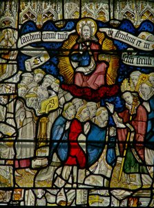 Ventana w25 que representa el Te Deum: el clero de English School