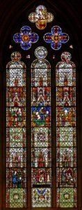 Ventana w27 que representa escenas del Nuevo Testamento de English School