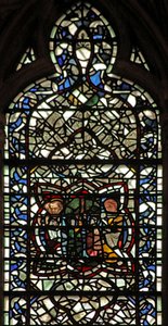 Ventana w57 que representa el Funeral de la Virgen María de English School