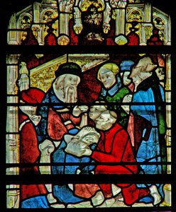 Ventana w5 que representa una escena de la vida de San William de English School