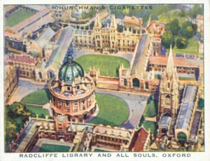 Alas sobre el Imperio: Radcliffe Library and all Souls, Oxford (litografía en color) de English School