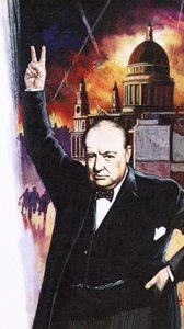 Winston Churchill durante el Blitz de English School