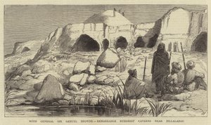 Con el general Sir Samuel Browne, notables cavernas budistas cerca de Jellalabad de English School