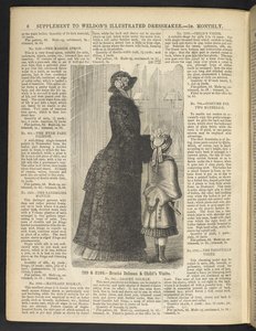 Mujer y niño. Suplemento. Modista ilustrada de Weldon: (Modista y modista ilustrada de Weldon).  1880 de English School