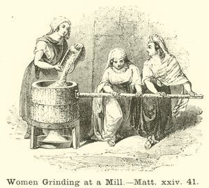 Mujeres moliendo en un molino de English School