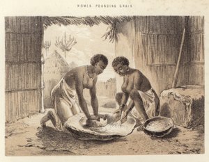 Mujeres moliendo grano