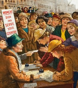 Mujeres voluntarias para trabajar en la Primera Guerra Mundial