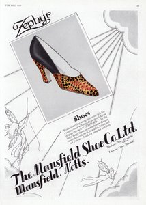 Anuncio de zapatos de mujer, años 1930 de English School