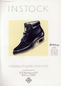 Anuncio de zapatos de mujer, años 1930