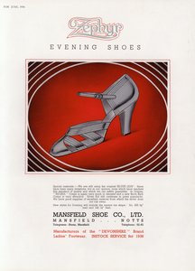 Anuncio de zapatos de mujer, años 1930 de English School
