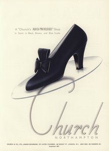 Anuncio de zapatos de mujer, años 1930 de English School
