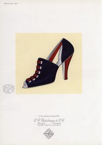 Anuncio de zapatos de mujer, años 1930