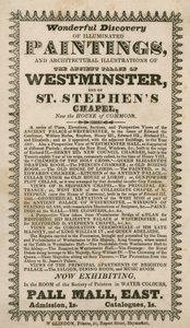 Maravilloso descubrimiento de pinturas iluminadas e ilustraciones arquitectónicas del antiguo Palacio de Westminster y de la Capilla de San Esteban, ahora la Cámara de los Comunes de English School