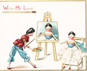 Muñeca de madera pintando de English School