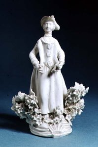 Figura de Worcester de un compañero de cazador, sin pintar, finales del siglo XVIII de English School