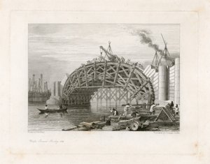 Obras, Puente de Strand (es decir, Puente de Waterloo), Londres de English School