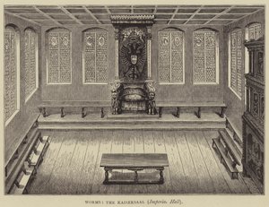 Worms, El Kaisersaal, Salón Imperial (grabado) de English School