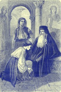 Culto en Rumanía, ilustración de Viajes Ilustrados, editado por H. W. Bates, publicado c.1880 de English School