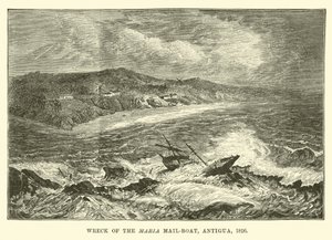 Naufragio del barco de correo Maria, Antigua, 1826