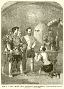 Wyatt, en su camino a la ejecución, exonerando solemnemente a la Princesa Isabel y a Courtenay de English School