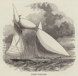 Goleta de yate (grabado) de English School